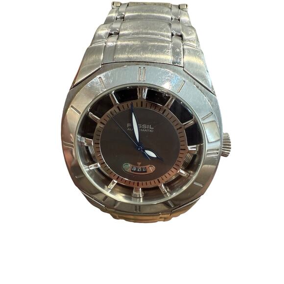 FOSSIL Arkitekt Automatic Water Resistant Watch FS4108 Mens Stainless Steel Work - Picture 2 of 12